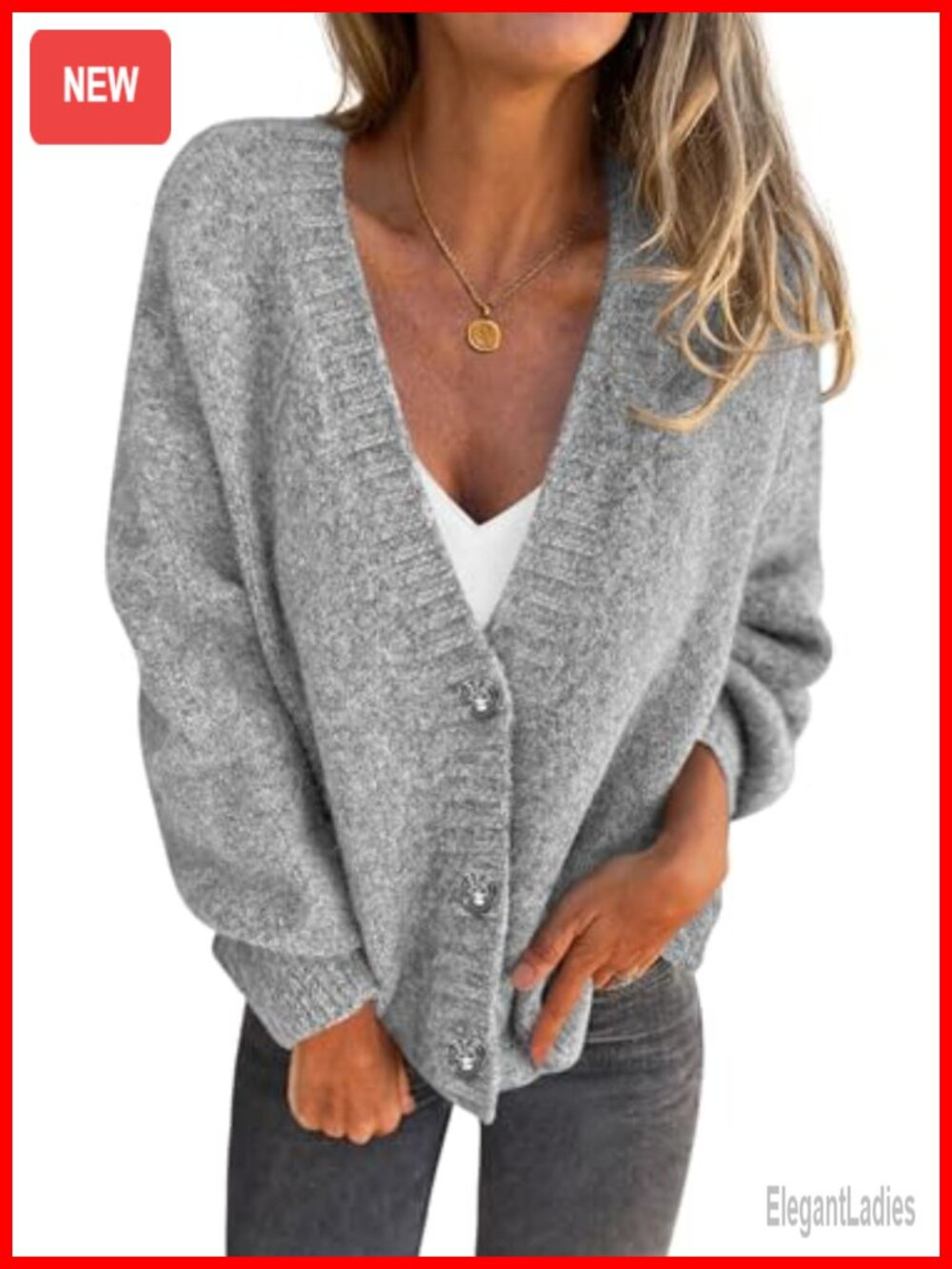 Chunky Knit Button Down Oversized Cardigan Sweater Outerwear